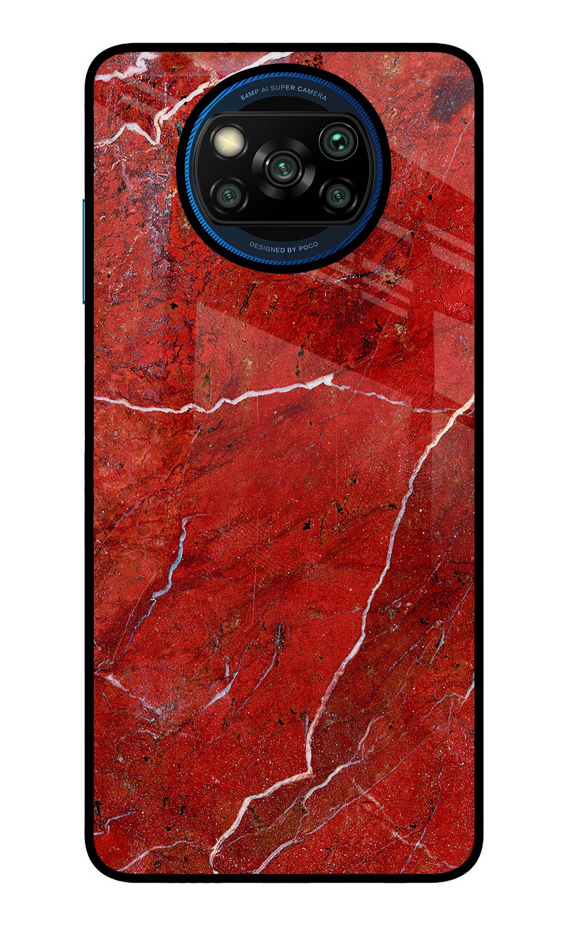 Red Marble Design Poco X3/X3 Pro Glass Case