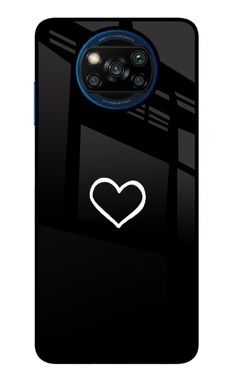 Heart Poco X3/X3 Pro Back Cover, Glass case
