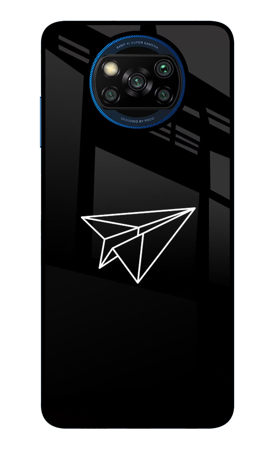 Paper Plane White Poco X3/X3 Pro Back Cover, Glass case