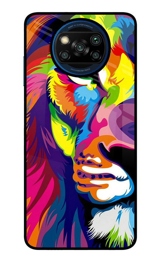 Lion Half Face Poco X3/X3 Pro Glass Case