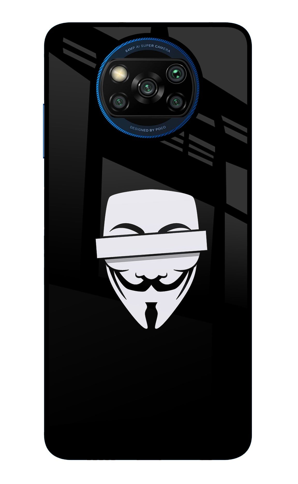 Anonymous Face Poco X3/X3 Pro Glass Case