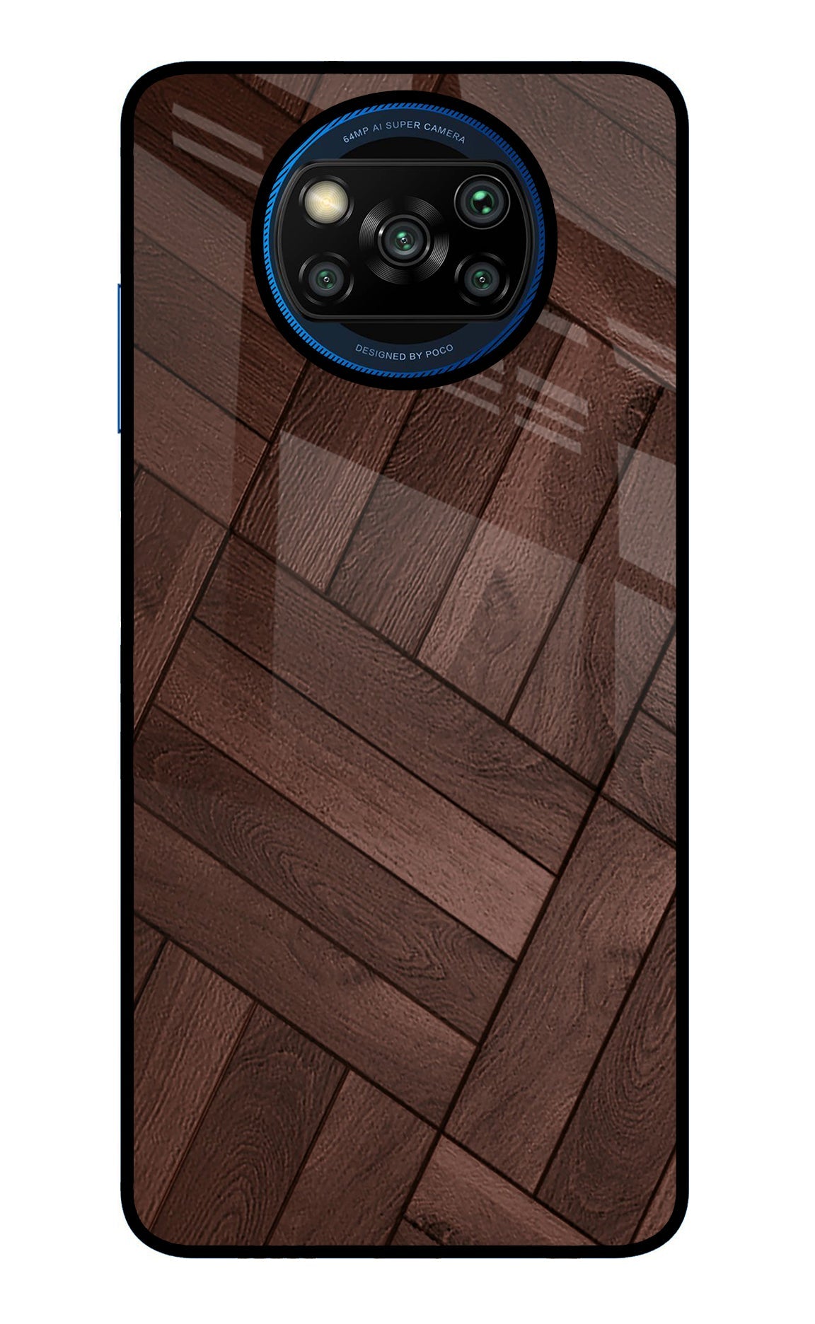 Wooden Texture Design Poco X3/X3 Pro Glass Case