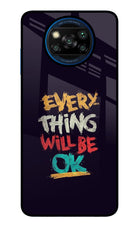 Everything Will Be Ok Poco X3/X3 Pro Glass Case Back Cover by Casekaro