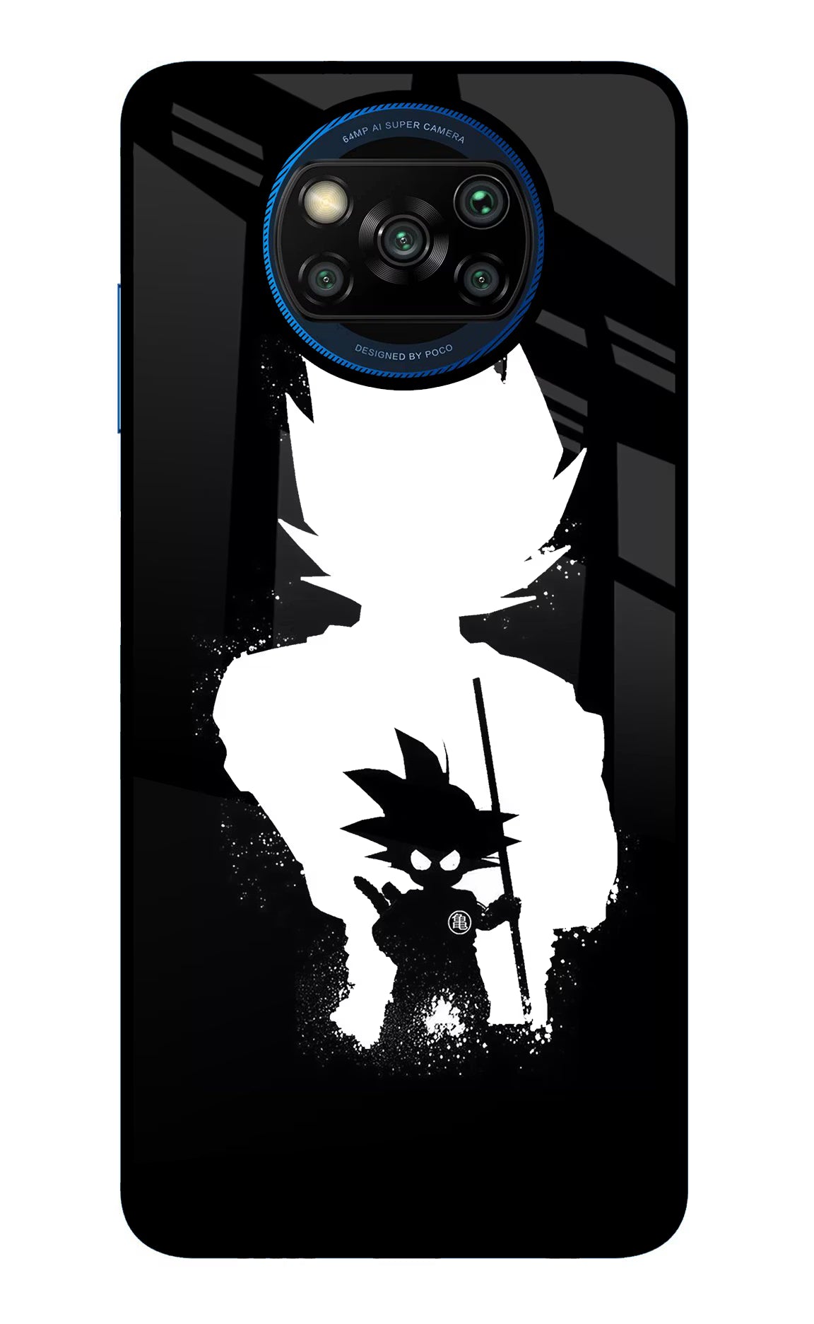 Goku Shadow Poco X3/X3 Pro Glass Case Back Cover by Casekaro
