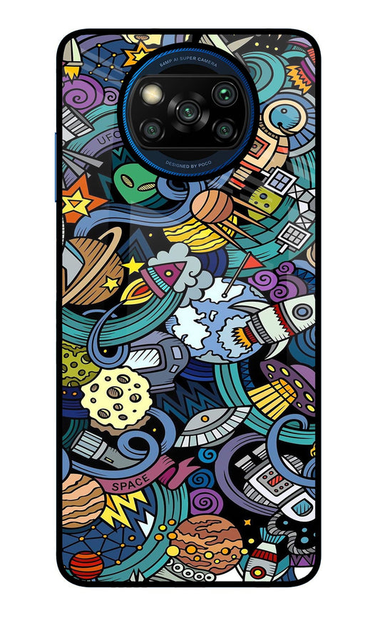 Space Abstract Poco X3/X3 Pro Glass Case