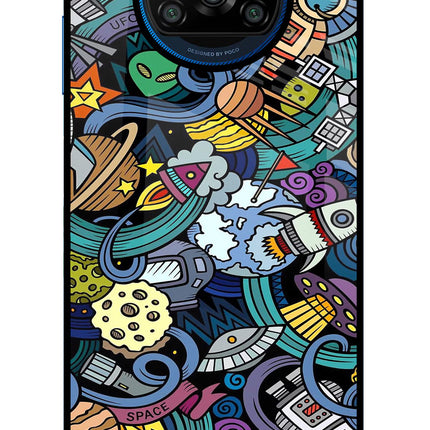Space Abstract Poco X3/X3 Pro Glass Case