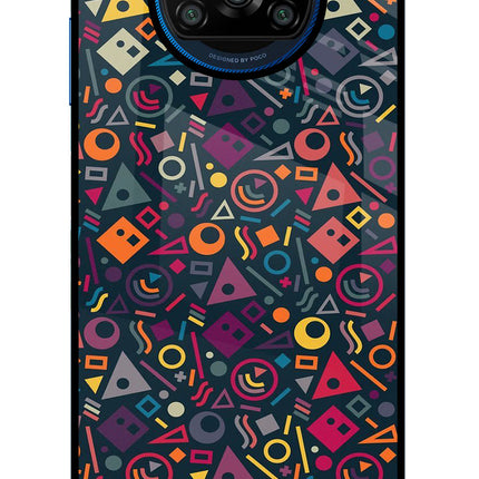 Geometric Abstract Poco X3/X3 Pro Glass Case Back Cover by Casekaro