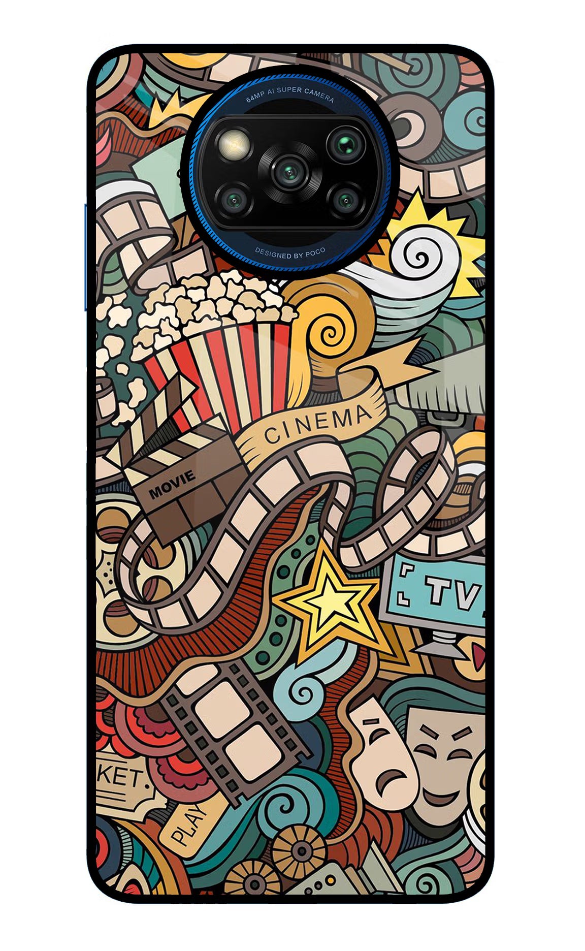 Cinema Abstract Poco X3/X3 Pro Glass Case Back Cover by Casekaro