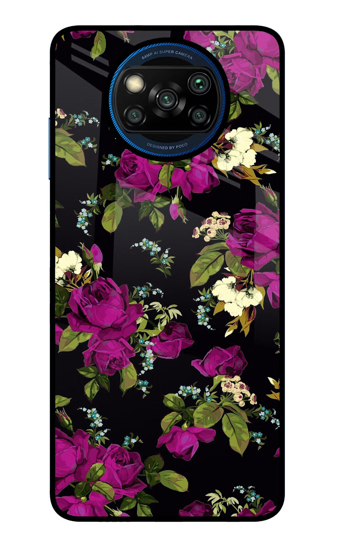 Flowers Poco X3/X3 Pro Glass Case Back Cover by Casekaro