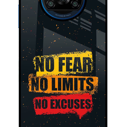 No Fear No Limits No Excuse Poco X3/X3 Pro Glass Case