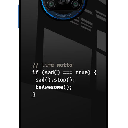 Life Motto Code Poco X3/X3 Pro Glass Case