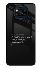 Life Motto Code Poco X3/X3 Pro Glass Case Back Cover by Casekaro