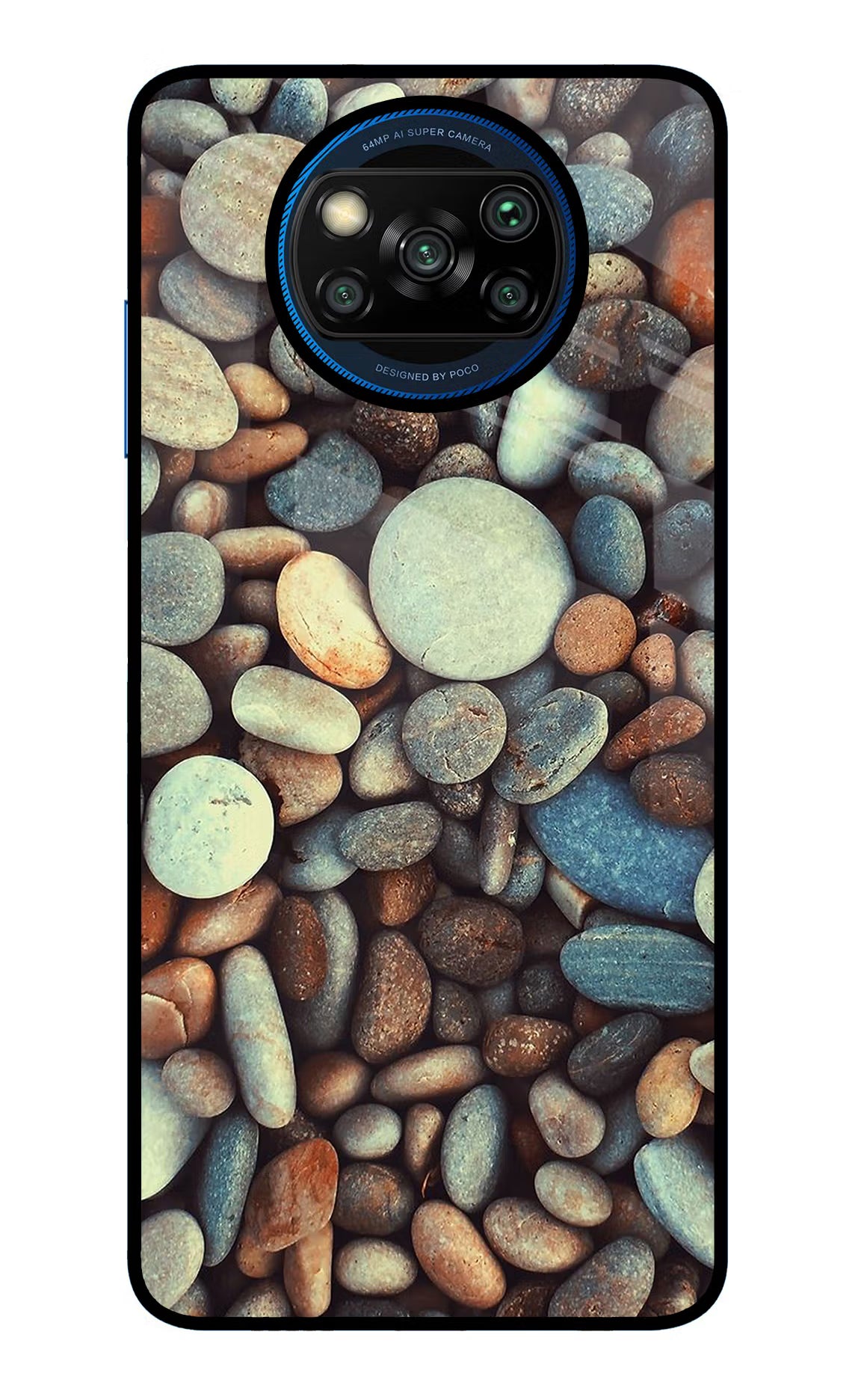 Pebble Poco X3/X3 Pro Glass Case Back Cover by Casekaro
