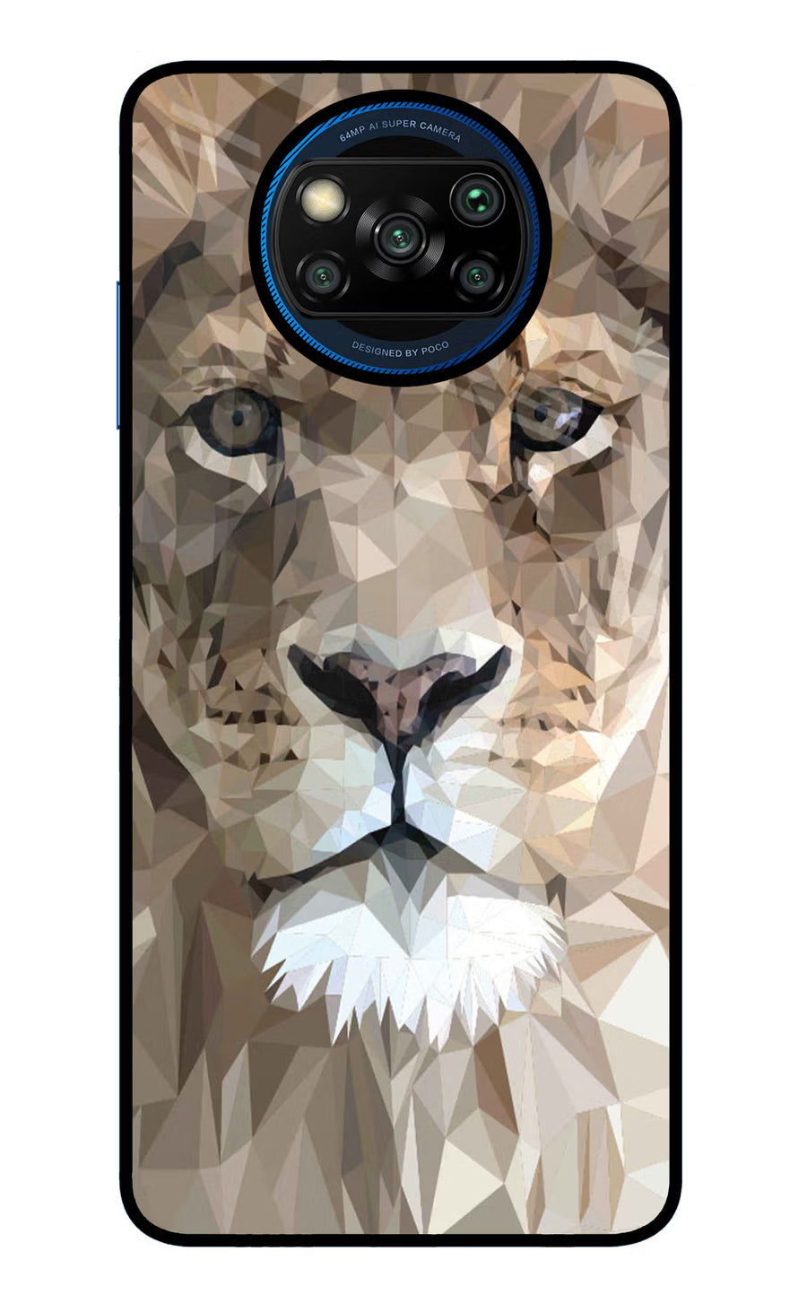Lion Art Poco X3/X3 Pro Back Cover, Glass case