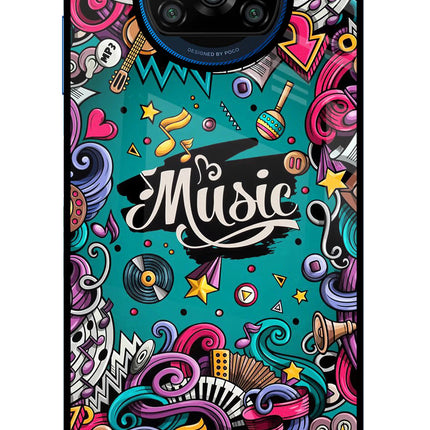 Music Graffiti Poco X3/X3 Pro Glass Case