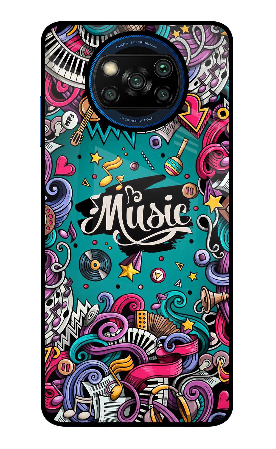 Music Graffiti Poco X3/X3 Pro Glass Case