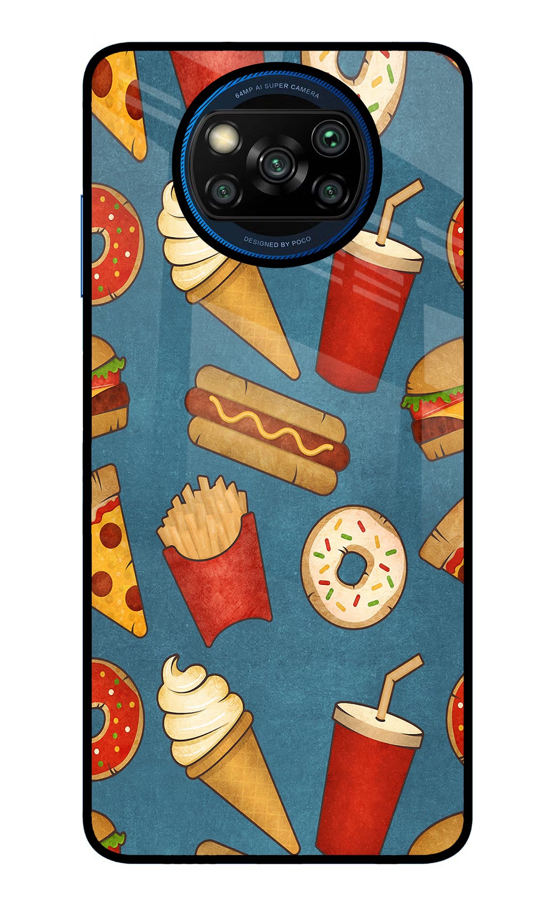 Foodie Poco X3/X3 Pro Glass Case Back Cover by Casekaro