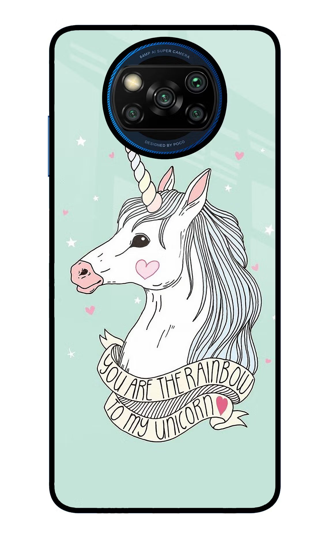 Unicorn Wallpaper Poco X3/X3 Pro Glass Case Back Cover by Casekaro