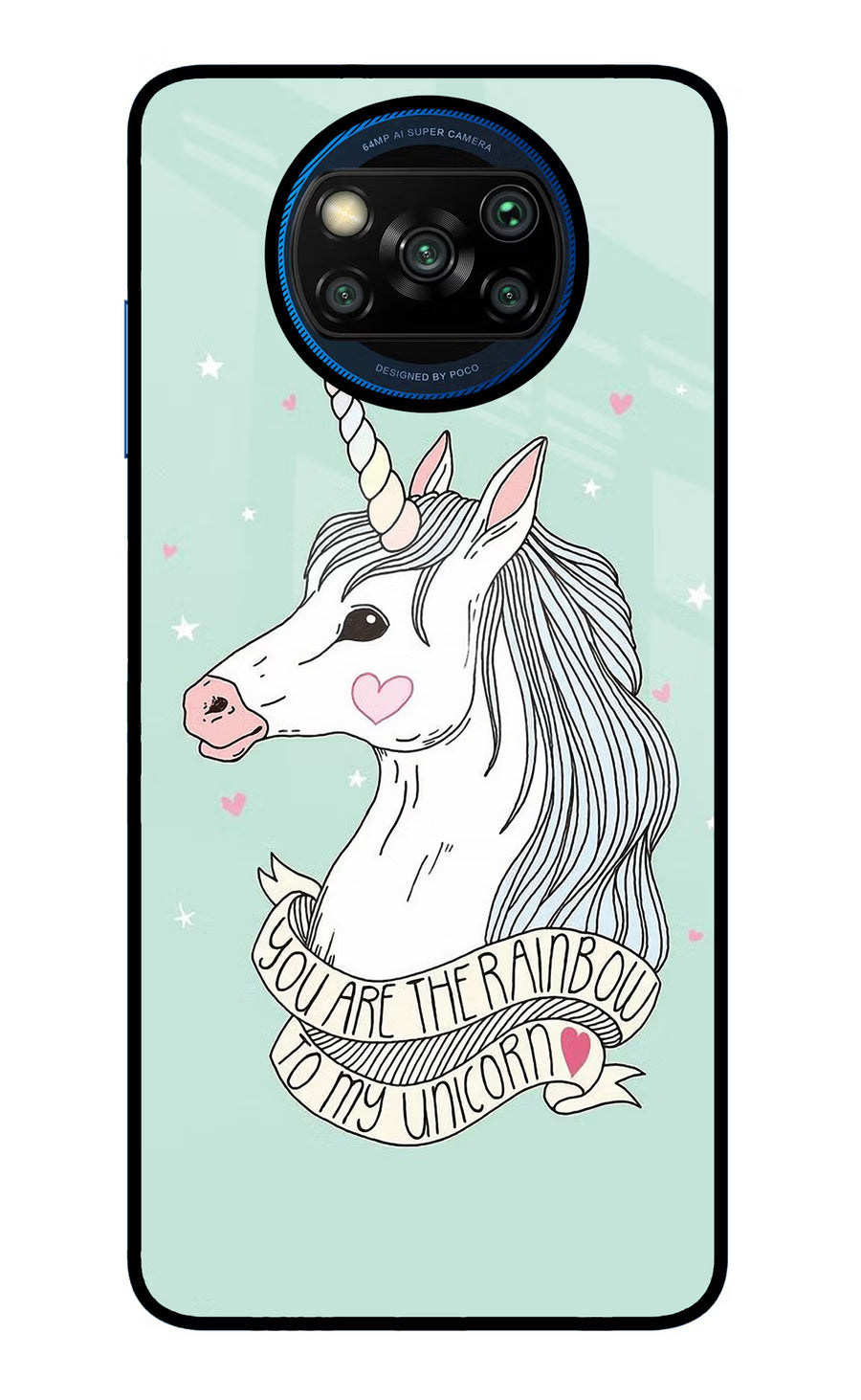 Unicorn Wallpaper Poco X3/X3 Pro Back Cover, Glass case