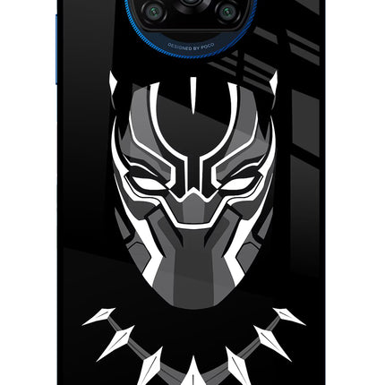 Black Panther Poco X3/X3 Pro Glass Case Back Cover by Casekaro