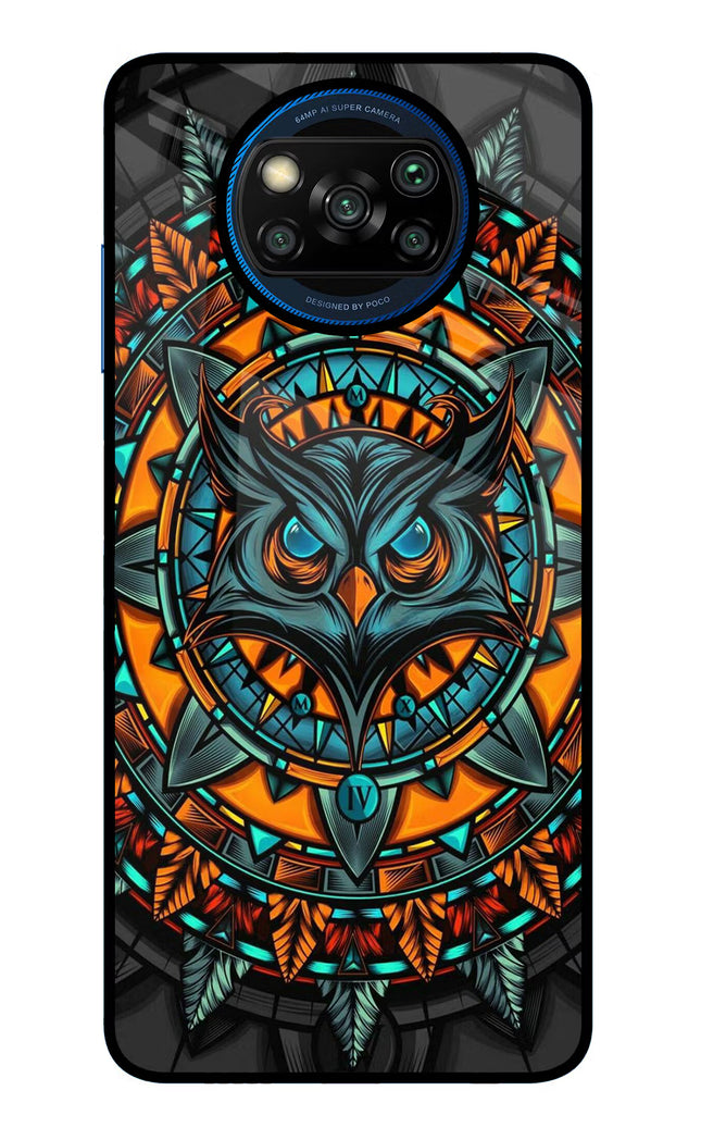 Angry Owl Art Poco X3/X3 Pro Glass Case