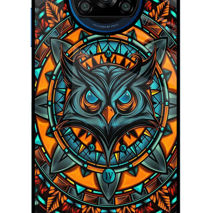 Angry Owl Art Poco X3/X3 Pro Glass Case Back Cover by Casekaro