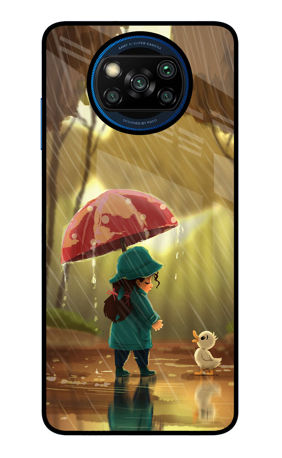 Rainy Day Poco X3/X3 Pro Back Cover, Glass case