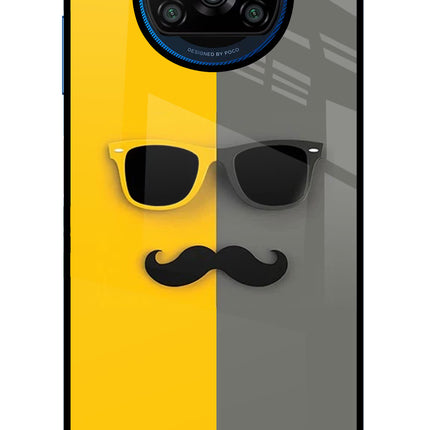 Sunglasses with Mustache Poco X3/X3 Pro Glass Case