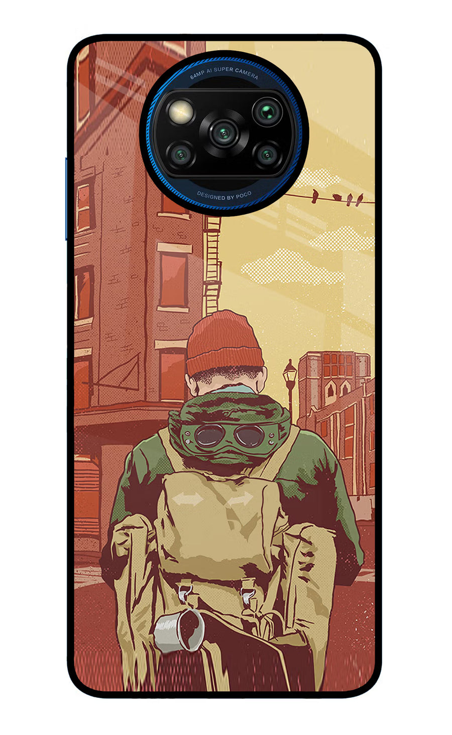 Adventurous Poco X3/X3 Pro Back Cover, Glass case
