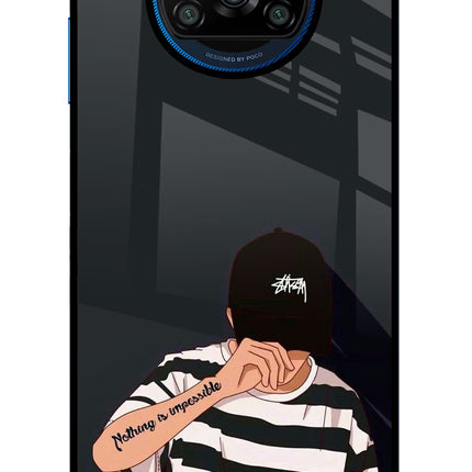 Aesthetic Boy Poco X3/X3 Pro Glass Case Back Cover by Casekaro