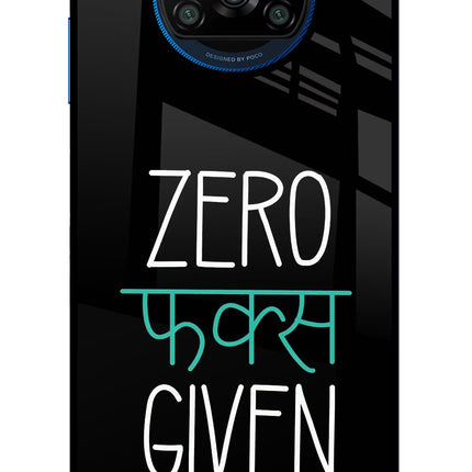 Zero Fucks Given Poco X3/X3 Pro Glass Case