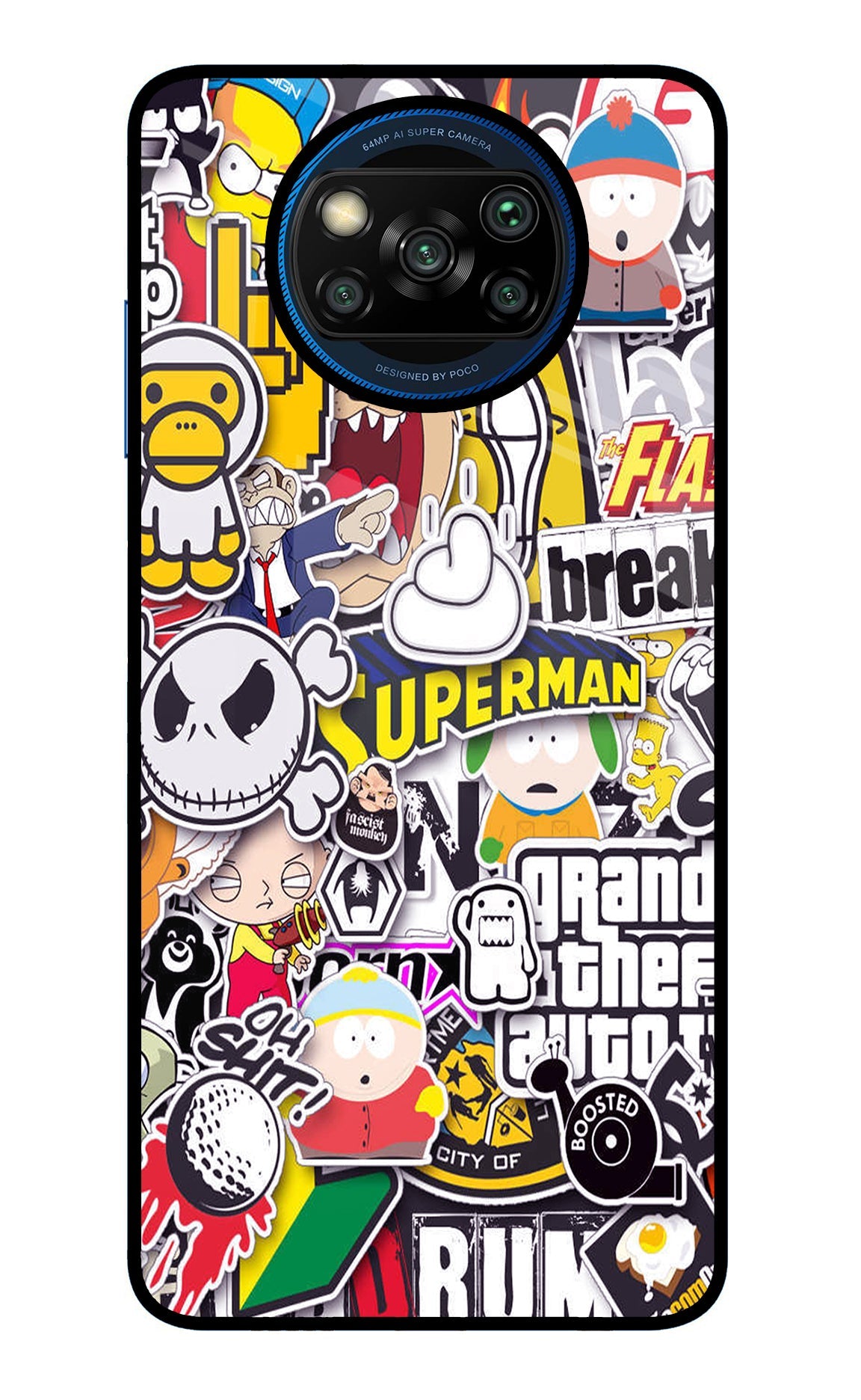 Sticker Bomb Poco X3/X3 Pro Glass Case