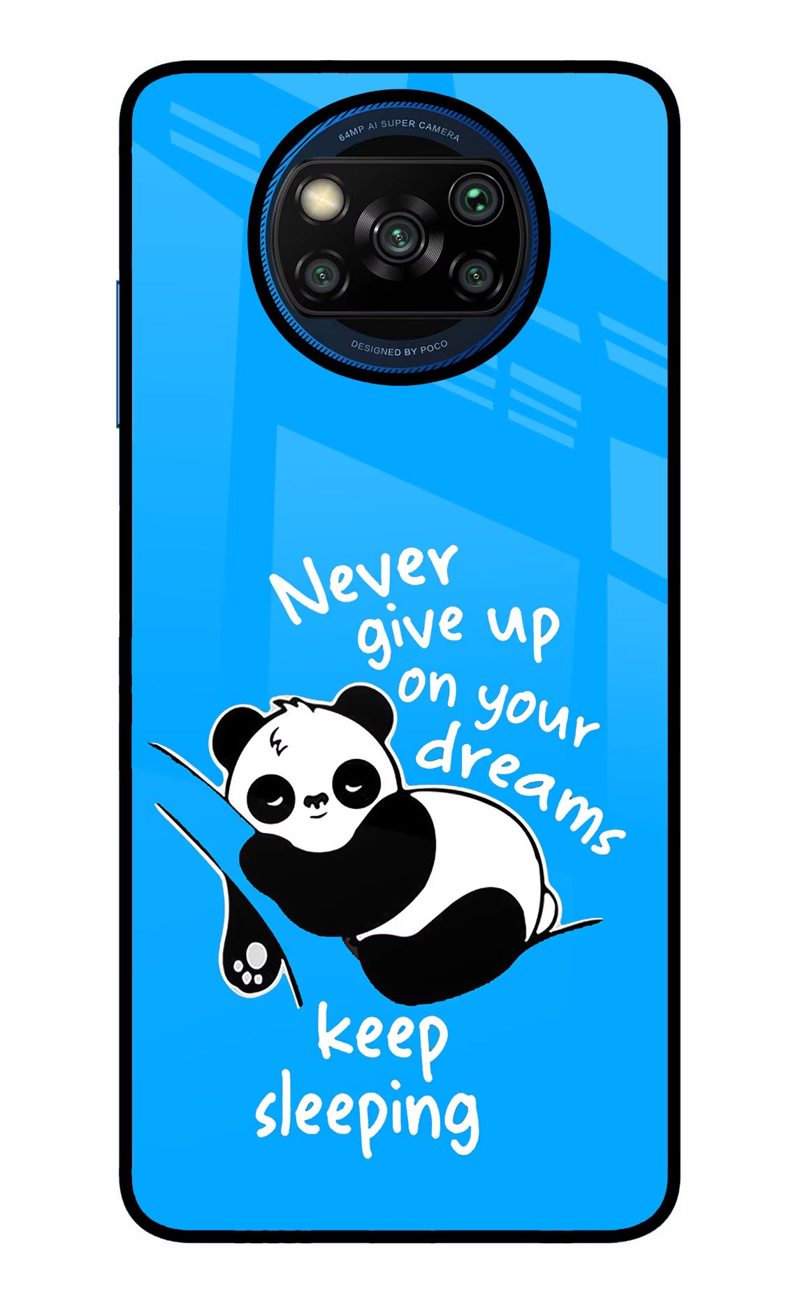 Keep Sleeping Poco X3/X3 Pro Glass Case Back Cover by Casekaro