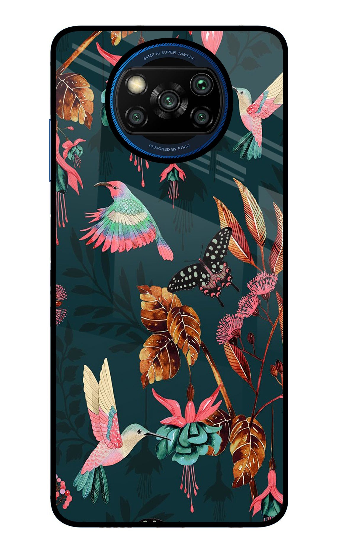 Birds Poco X3/X3 Pro Glass Case
