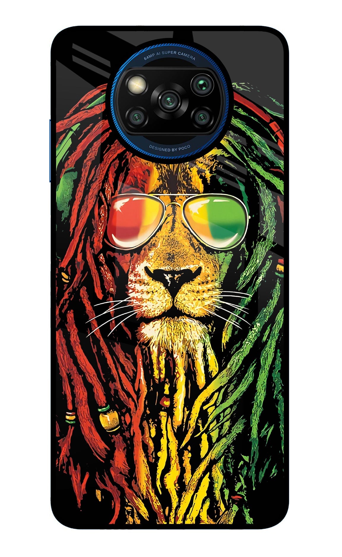 Rasta Lion Poco X3/X3 Pro Glass Case