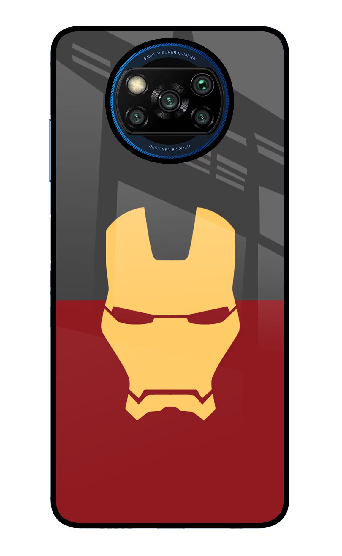 Ironman Poco X3/X3 Pro Glass Case Back Cover by Casekaro