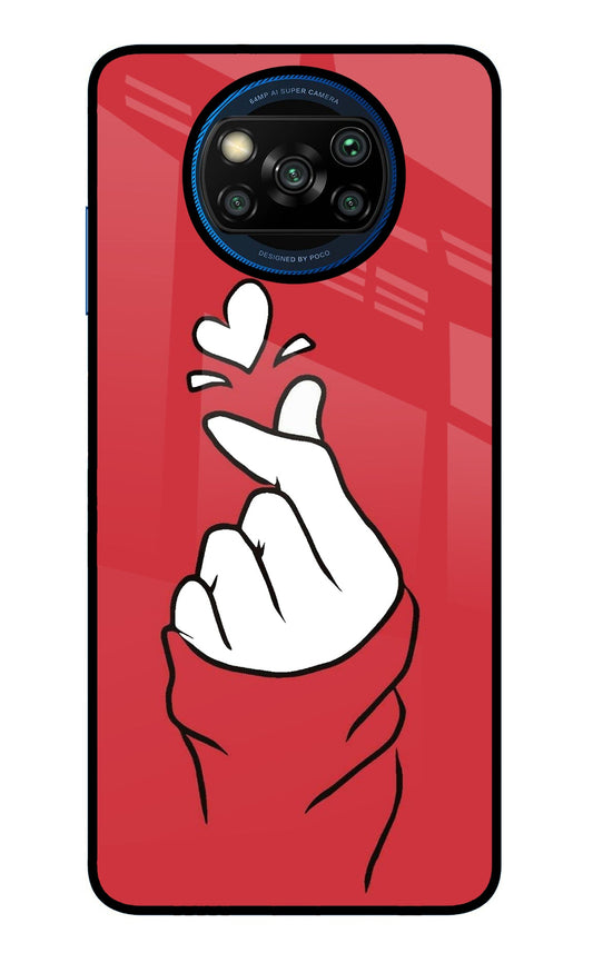 Korean Love Sign Poco X3/X3 Pro Glass Case