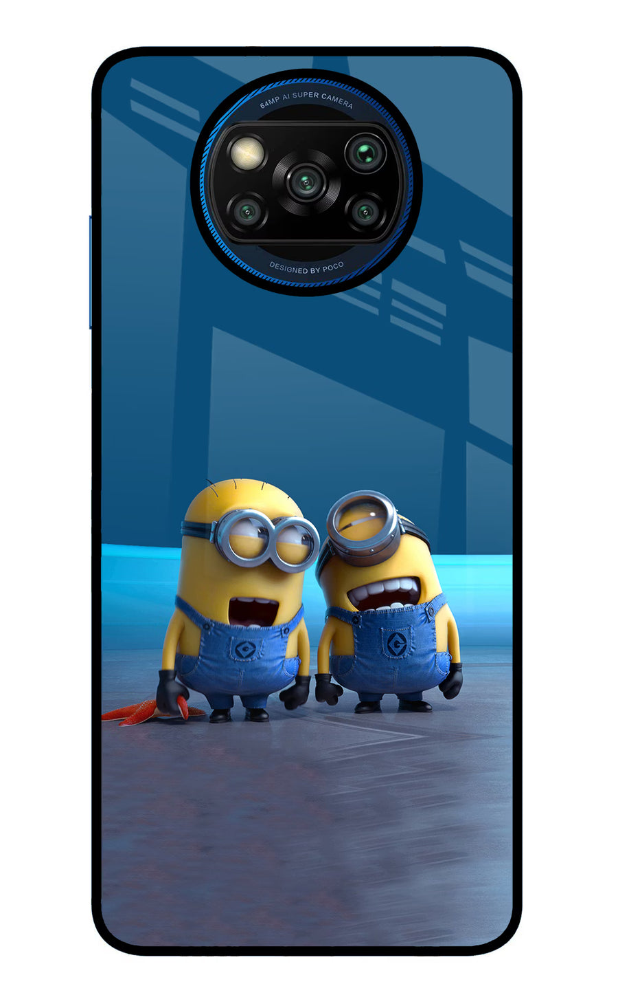 Minion Laughing Poco X3/X3 Pro Back Cover, Glass case
