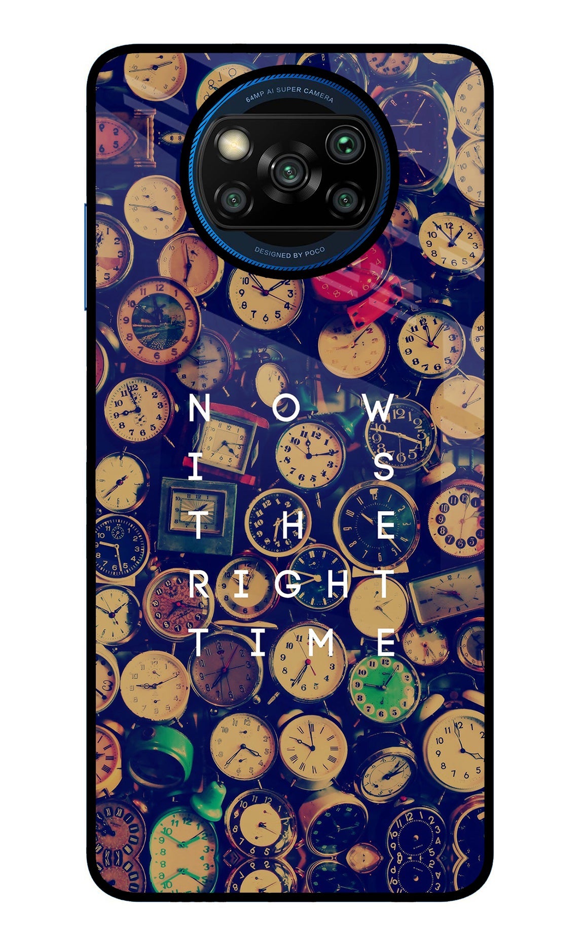 Now is the Right Time Quote Poco X3/X3 Pro Glass Case
