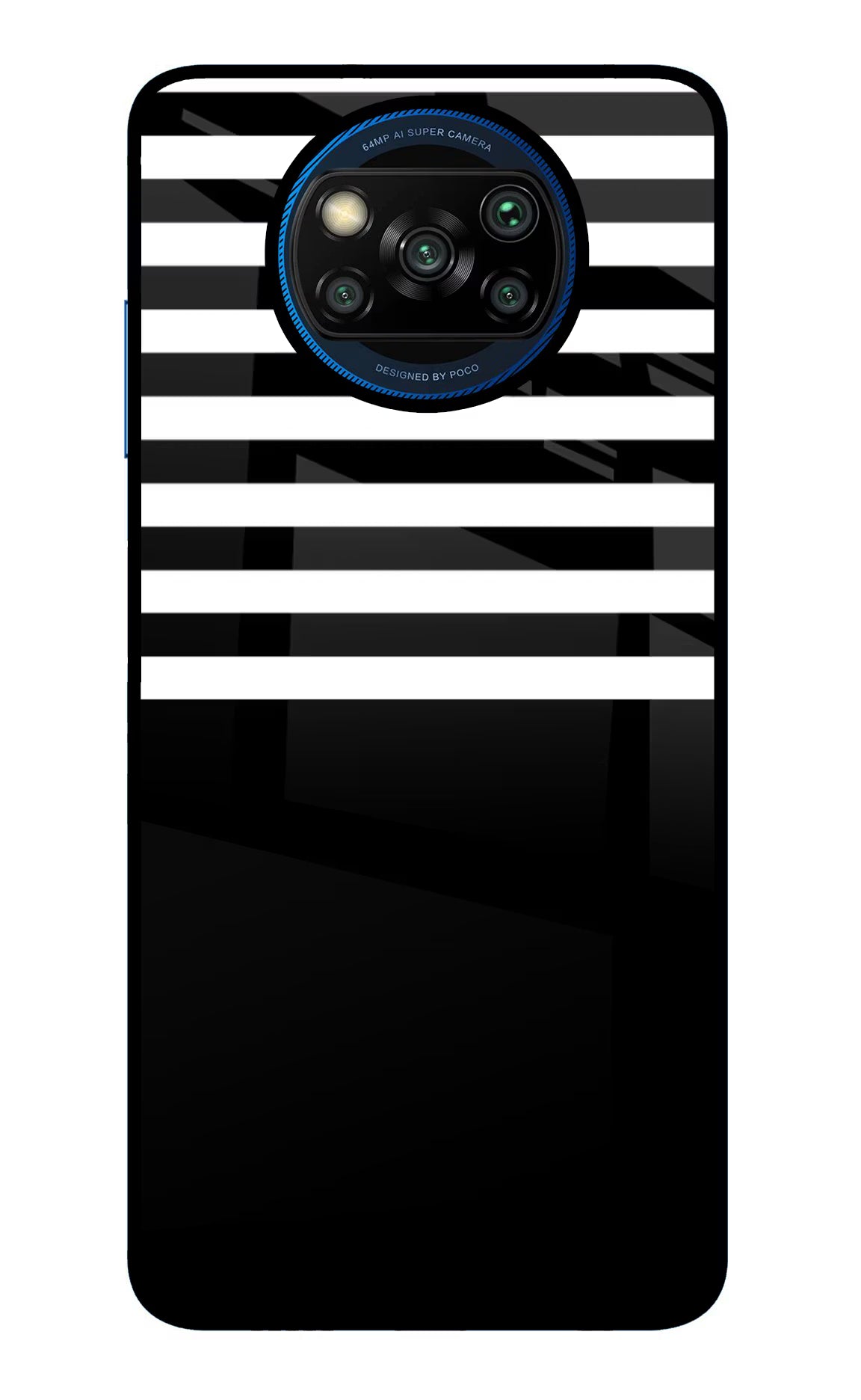 Black and White Print Poco X3/X3 Pro Glass Case Back Cover by Casekaro