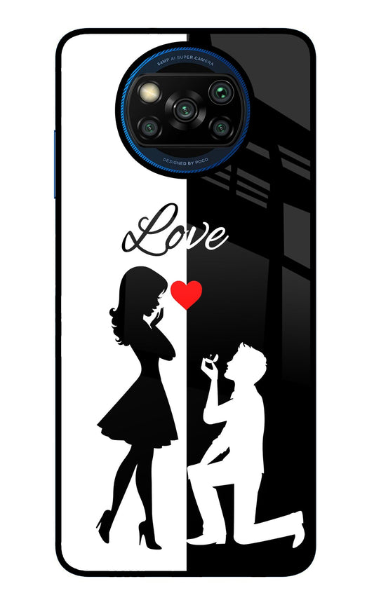 Love Propose Black And White Poco X3/X3 Pro Glass Case