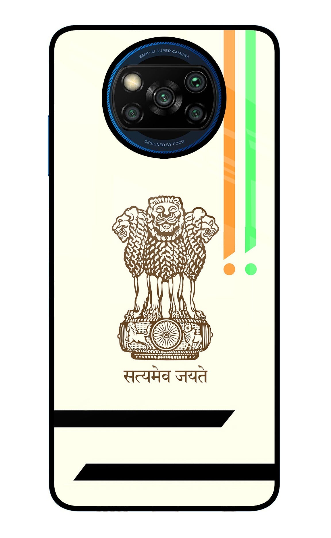 Satyamev Jayate Brown Logo Poco X3/X3 Pro Back Cover