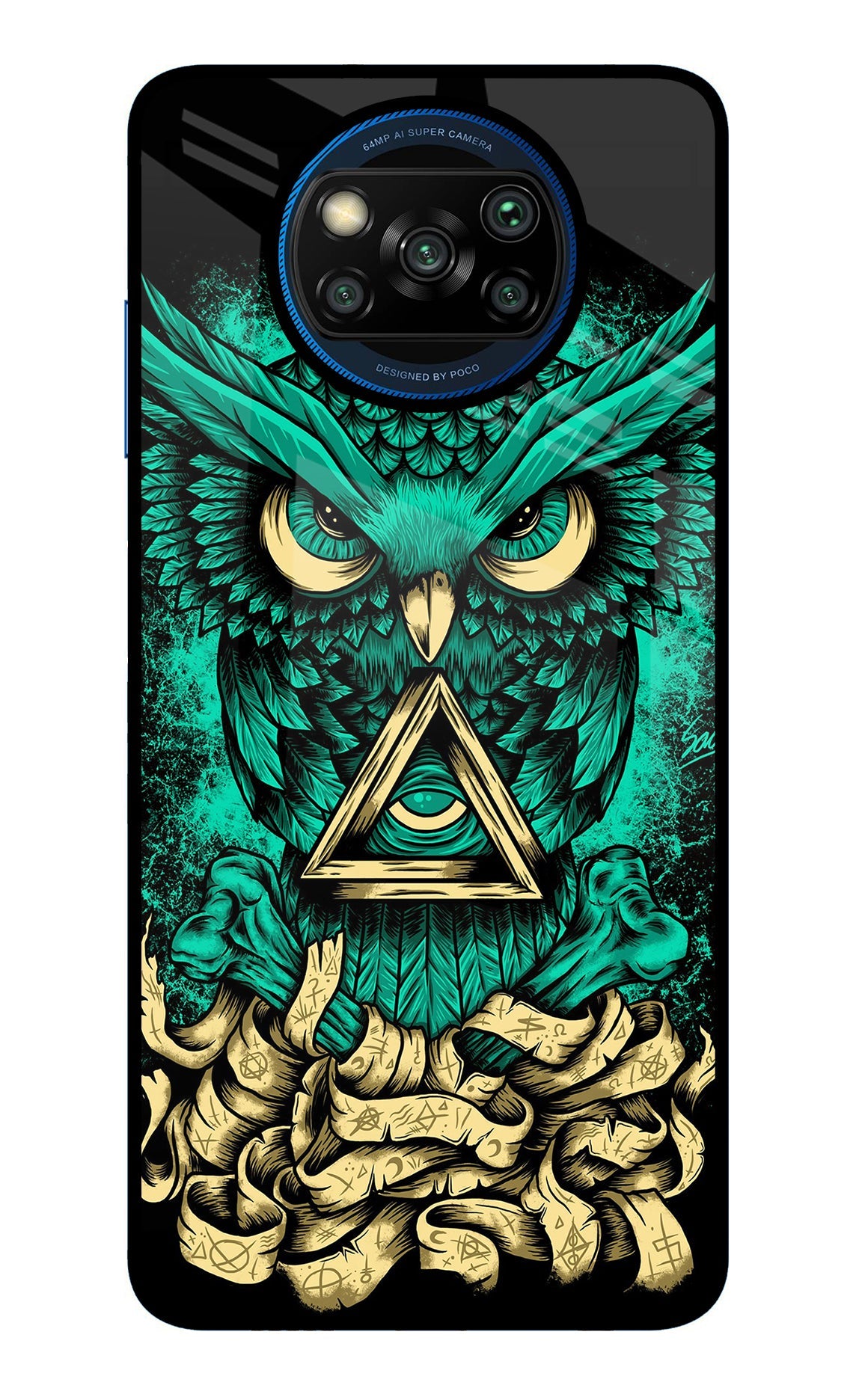 Green Owl Poco X3/X3 Pro Glass Case