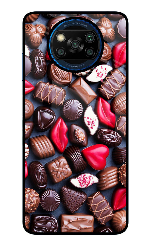 Chocolates Poco X3/X3 Pro Glass Case