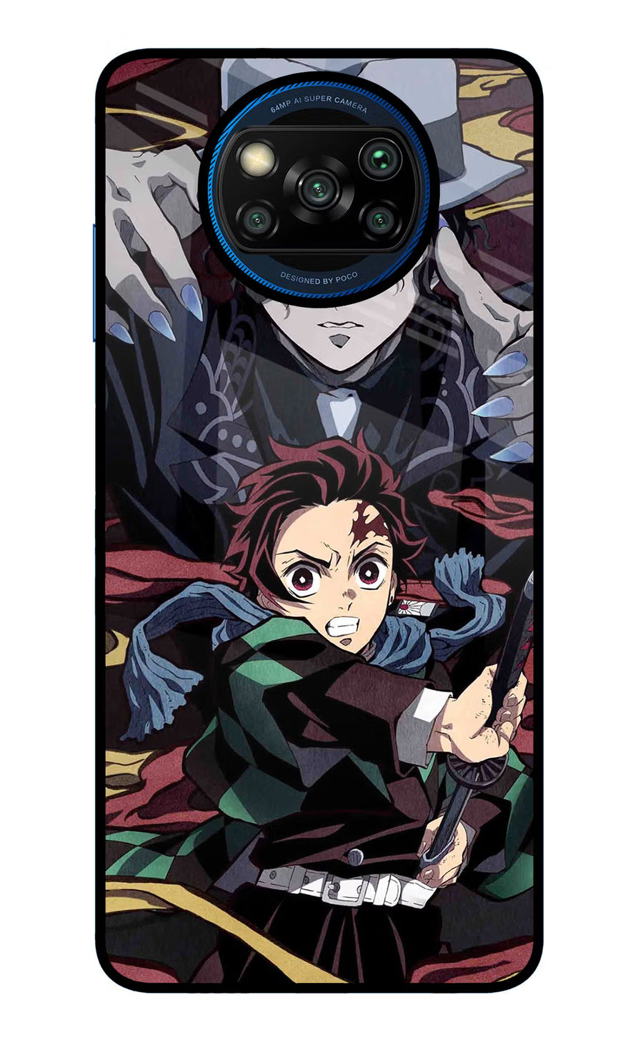 Demon Slayer Poco X3/X3 Pro Back Cover, Glass case