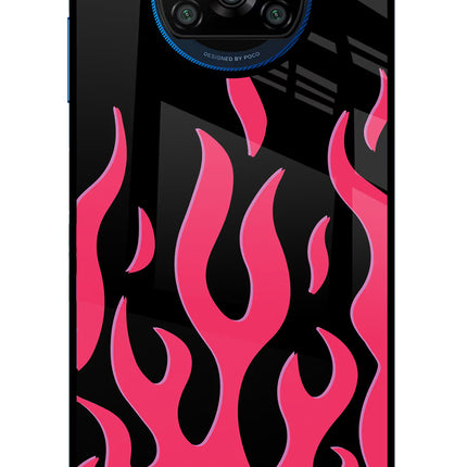Fire Flames Poco X3/X3 Pro Glass Case