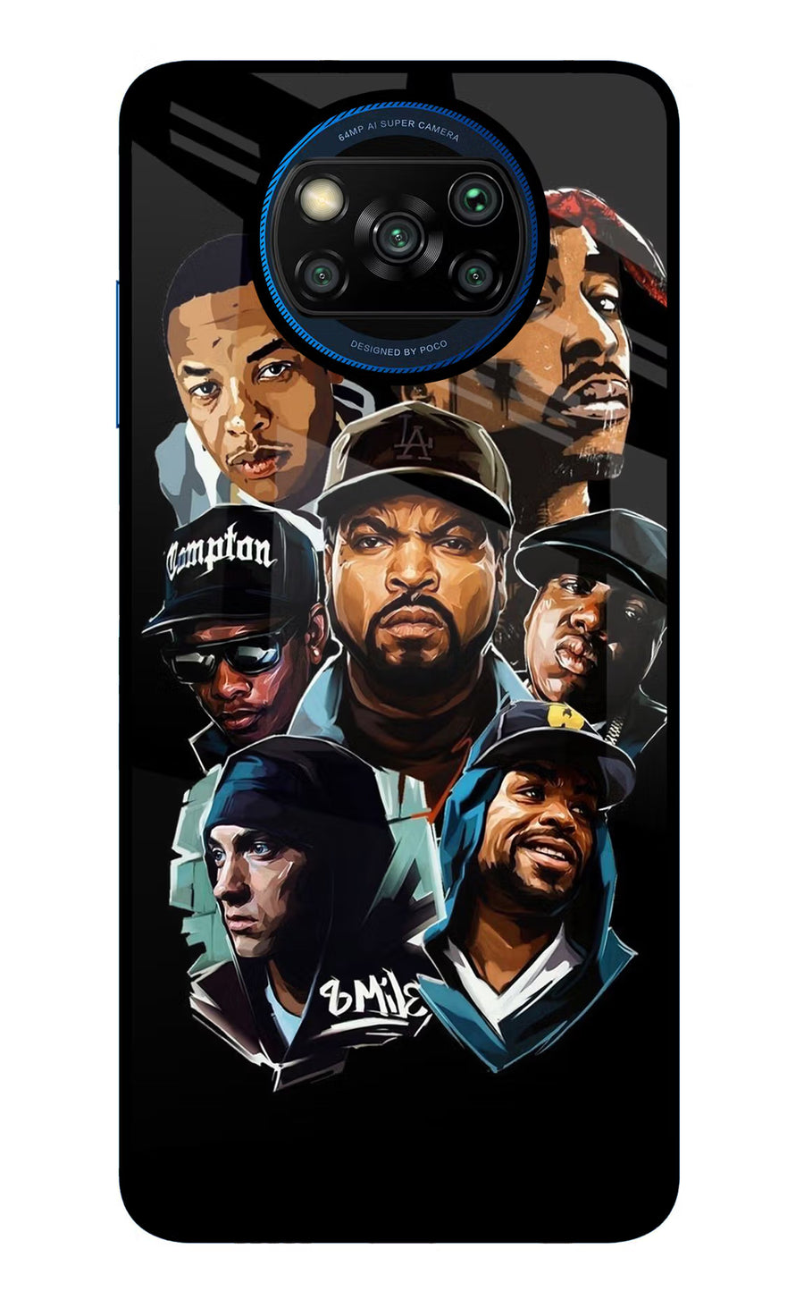 Rappers Poco X3/X3 Pro Back Cover, Glass case