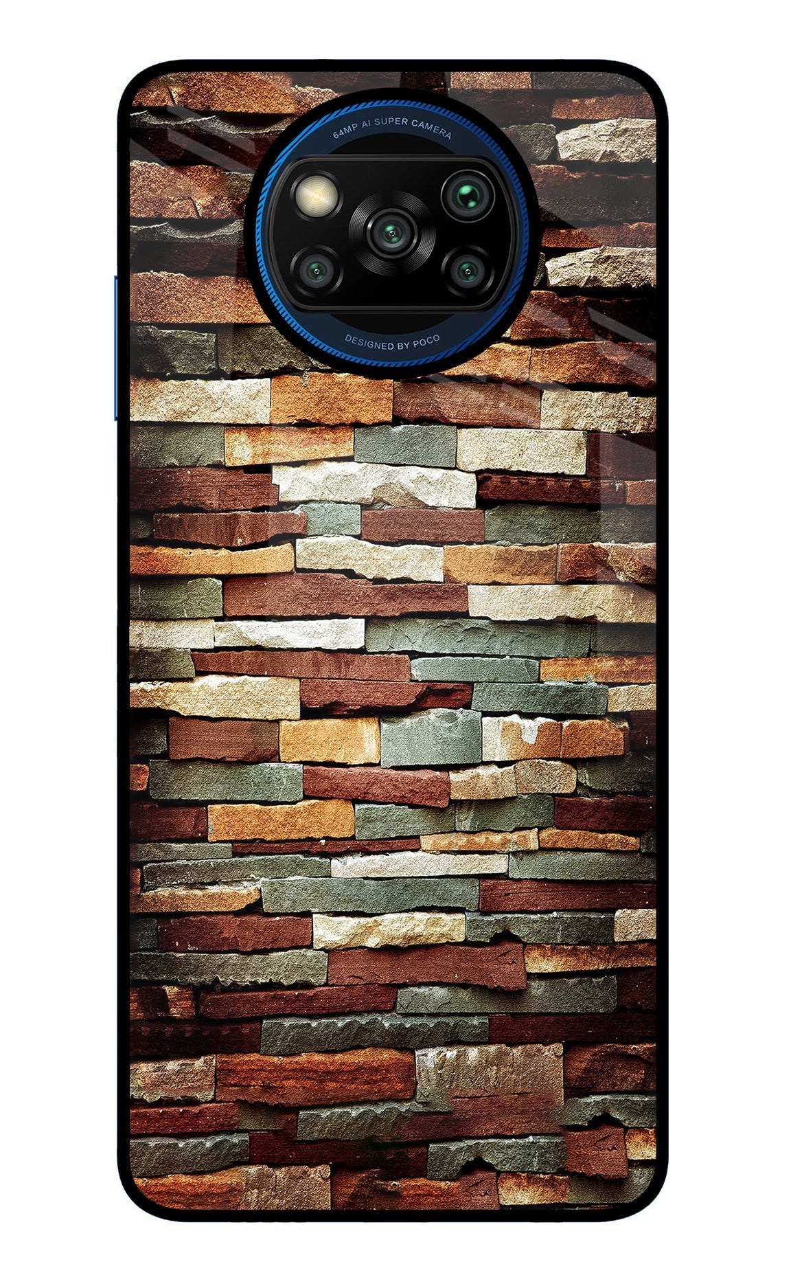 Bricks Pattern Poco X3/X3 Pro Glass Case