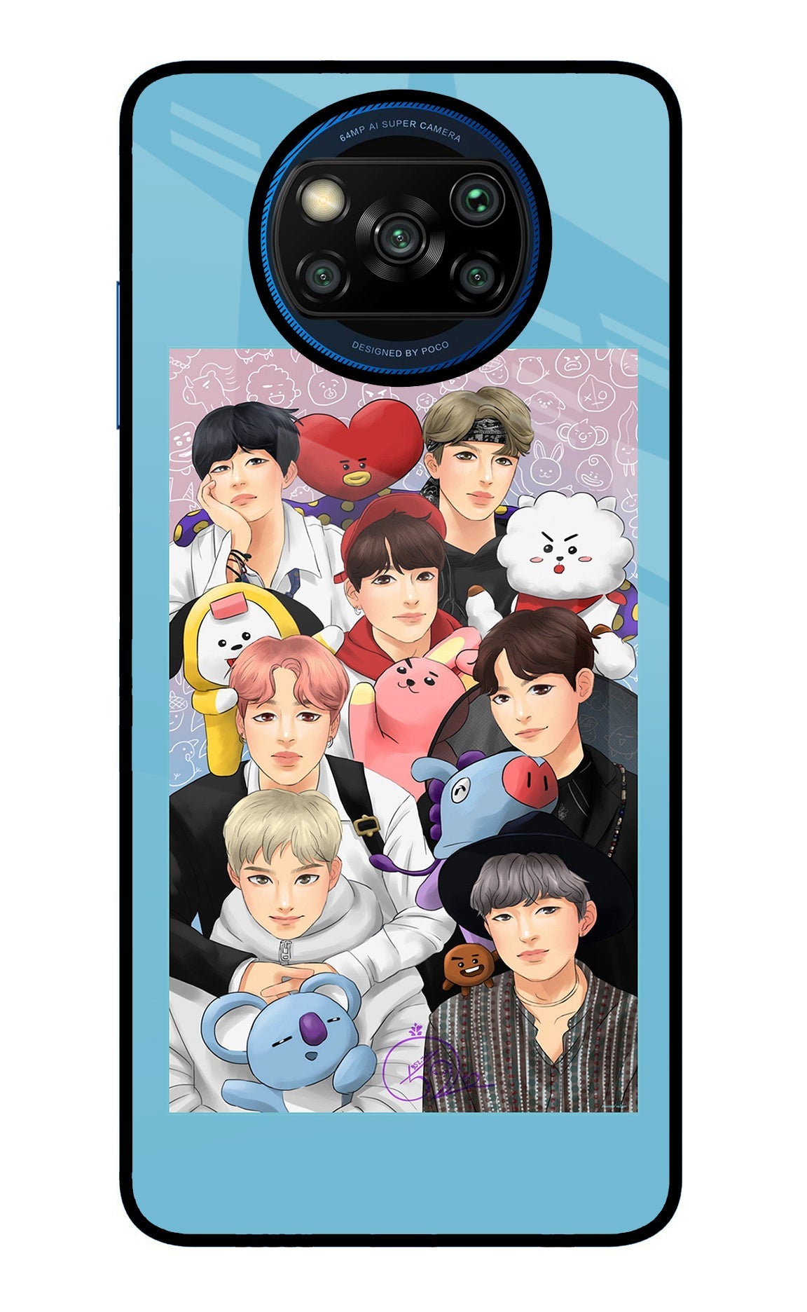 BTS with animals Poco X3/X3 Pro Back Cover