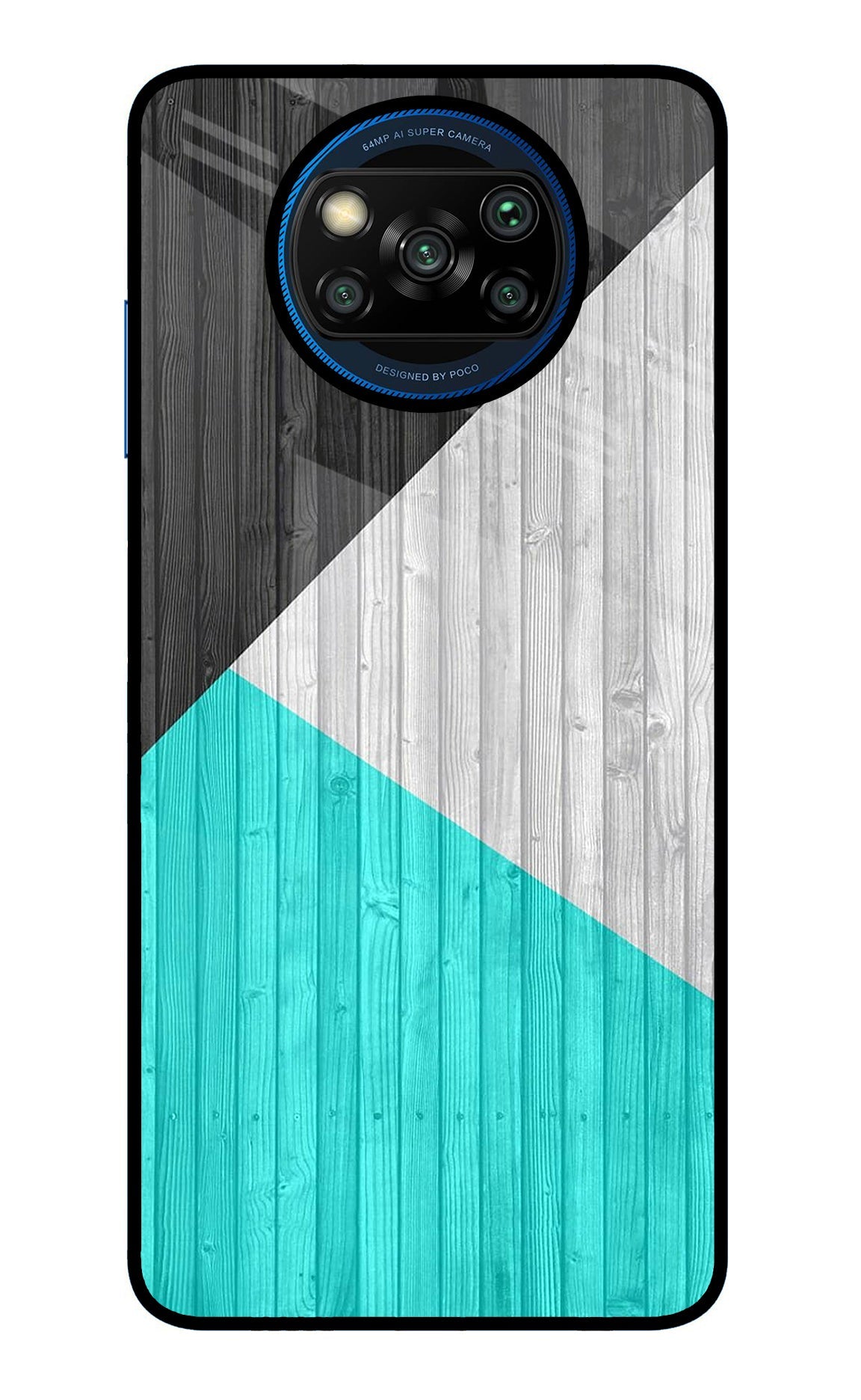 Wooden Abstract Poco X3/X3 Pro Glass Case